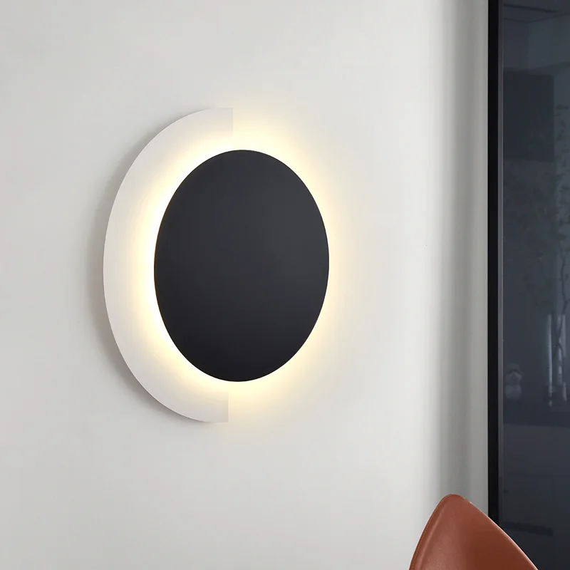 Nordic Circle Wall Lamp for Living Room Sofa Background Hotel Bedroom Bedside Atmosphere Sconce Modern LED Wall Light Home Decor