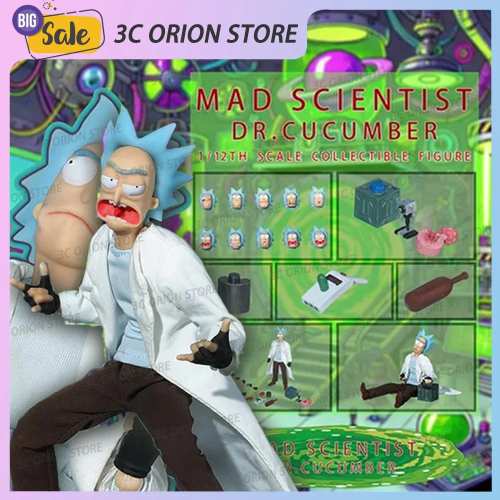 Hot 1/12 Joy Man Toys Rick and Morty Action Figure Jm006 Dr. Rick Anime Figurine Dr.Cucumber Statue Collection Decor Model Gift