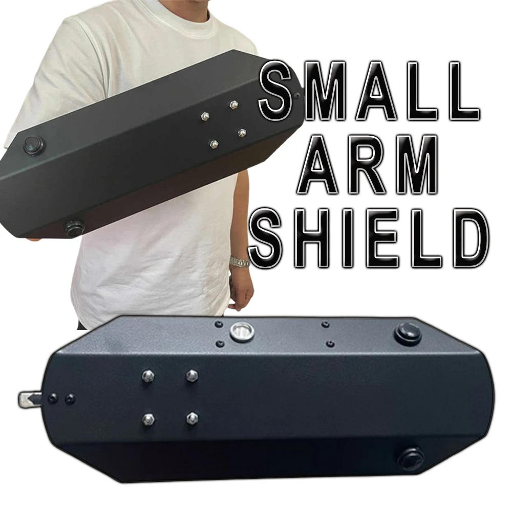 

Tactical Handheld Small Arm Shield Portable Self Defense Shield Protective Gadgets with Teeth Light for CS Hunting Shooting