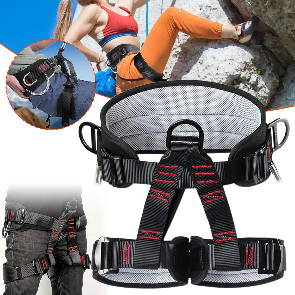 

Camping Safety Belt 25KN Outdoor Rock Climbing Outdoor Expand Training Half Body Harness Protective Supplies Survival Equipment