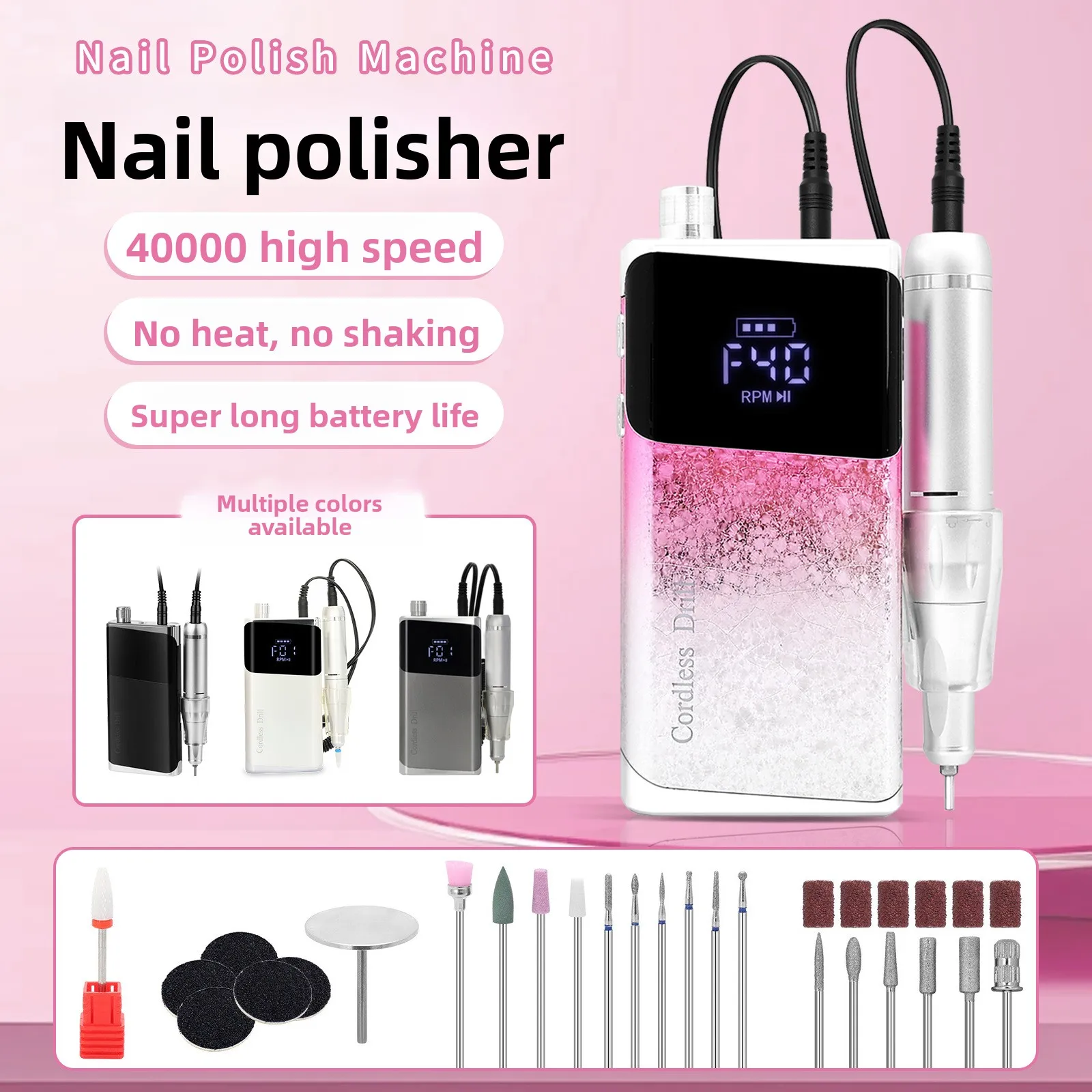 

40000 RPM Nail Drill Machine With HD LCD Display Rechargeable Nail Master For Manicure Portable Nail Drill Milling Machine
