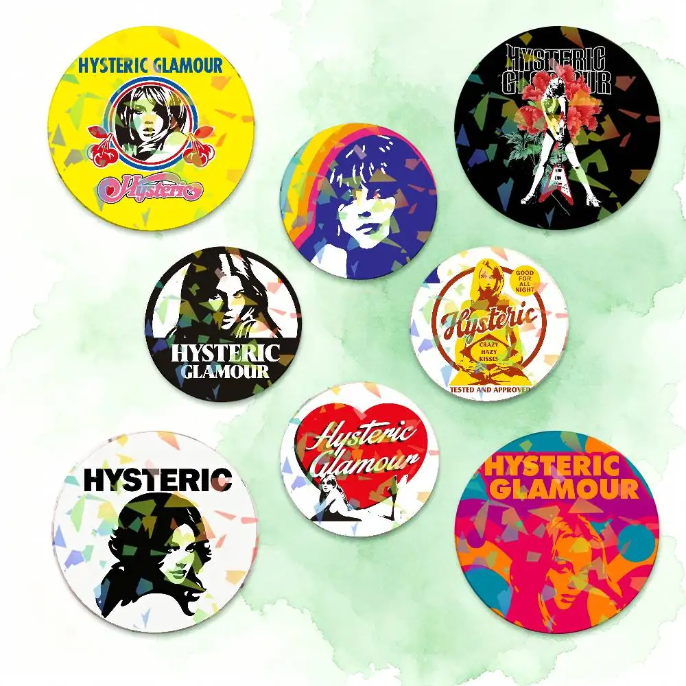 Brand H-HySTeRicS G-GlAmoUr-R Fahsion Round Badge Lapel Pins for Backpacks Briefcase Laser Brooch Clothes Gifts