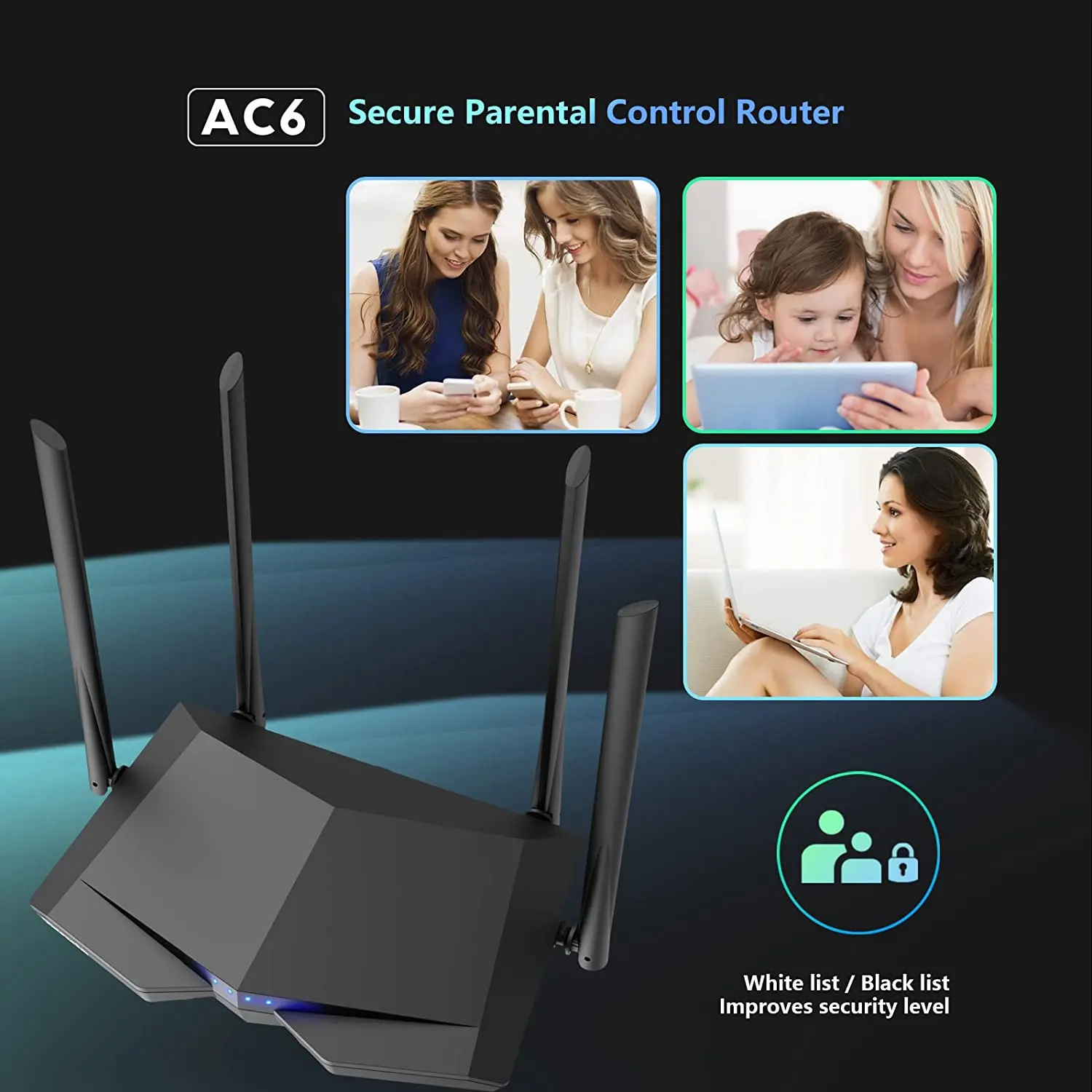 Tenda-AC6 Roteador WiFi, Roteador Internet Sem Fio de Alta Velocidade, MU-Mimo Beamforming, Cobertura de Longo Alcance, Original, Novo, Versão Global, AC1200, 5Ghz