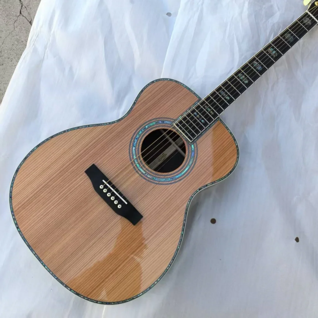 OM45 Acoustic Guitar Red Pine Top 6 Strings with Bone Nut Shipped From Local Warehouse