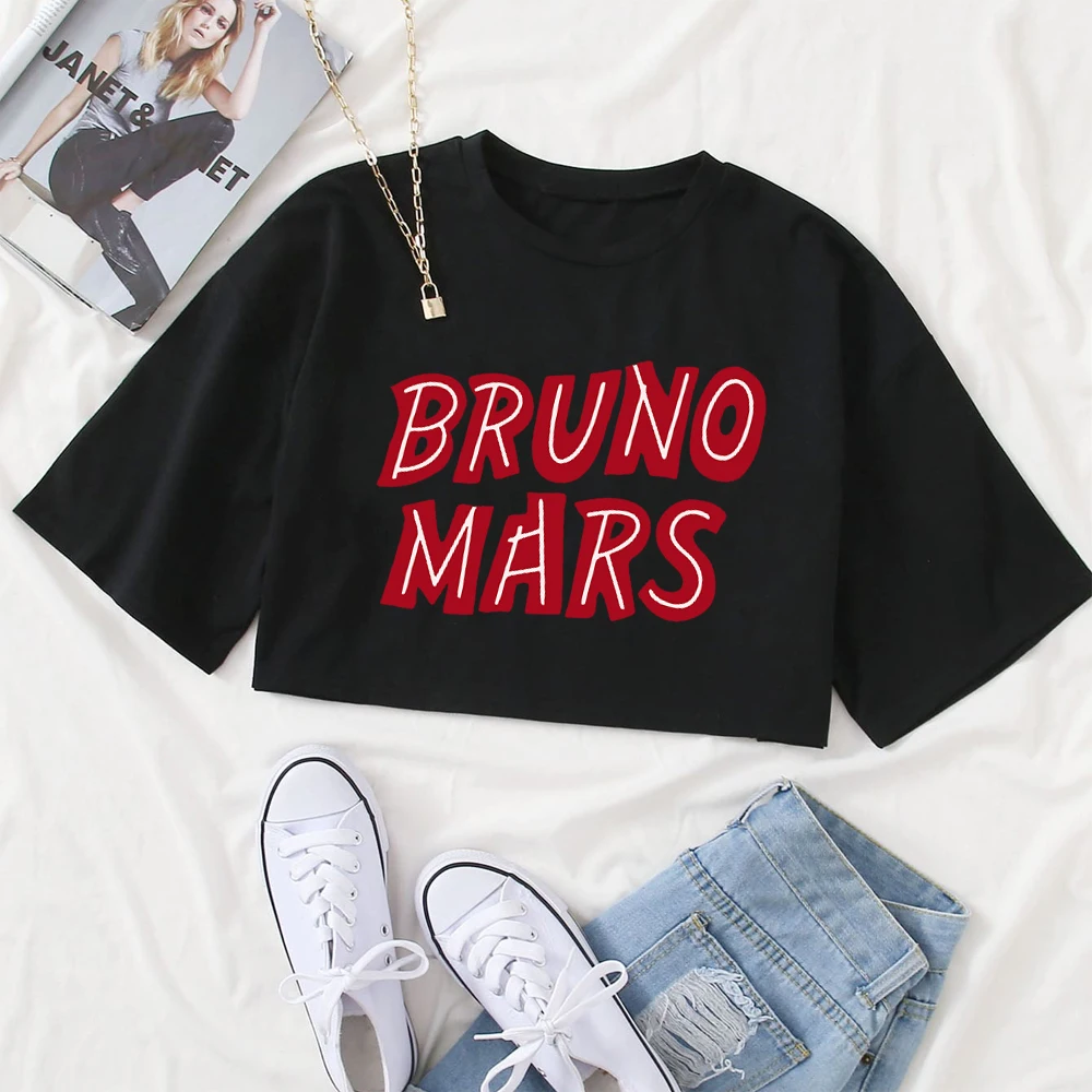 BRUNO MARS 24k Magic World Tour 2024 T Shirt Doo-Wops & Hooligans T-Shirt Crop Tops