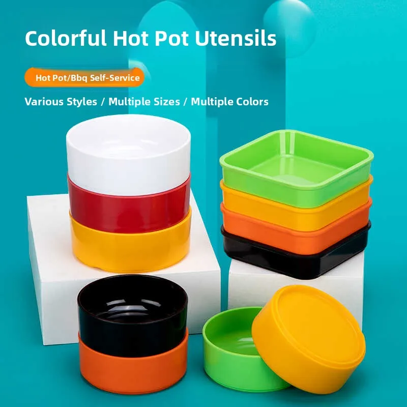 

Mimane Buffet Plate Plastic Staable round Bowl Square Sna Di ering Resin Made Simple Sle Plain Color Dining Utensils