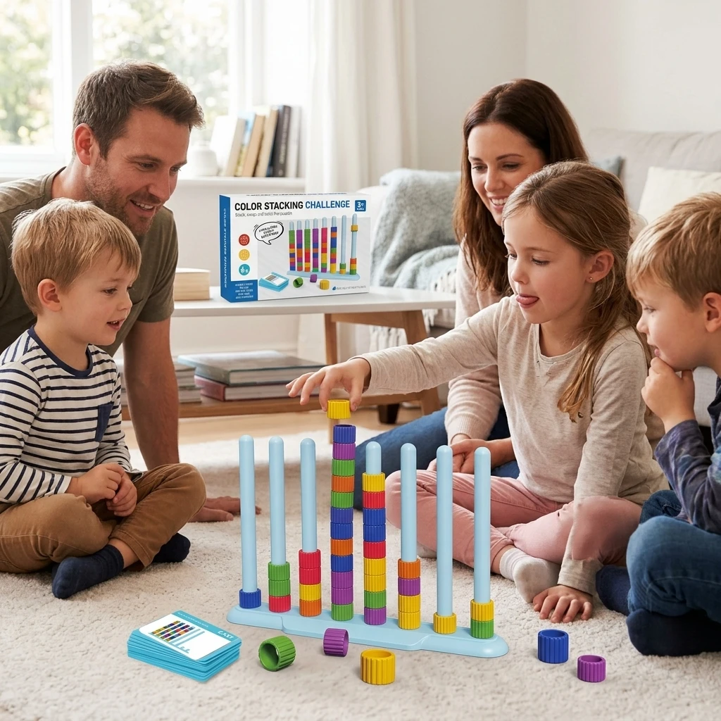 Balance Block Game Stacking Challenge Toy for Family Party Kids Adults Tabletop Board Game ABS Plastic Coordination Fun