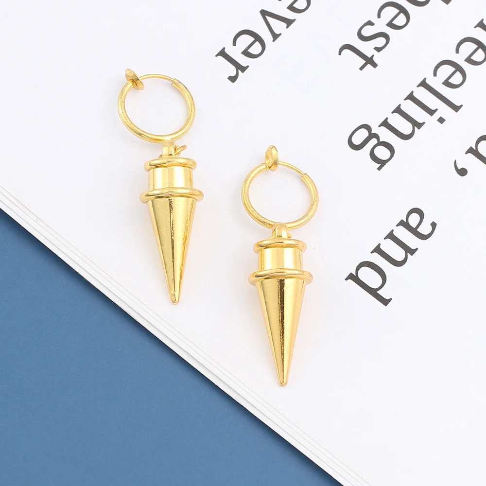 Fashion Anime Golden Color Awl Minimalist Earring Cosplay Jewelry Exquisite Personality Ear Clip Accessory for Women view 5