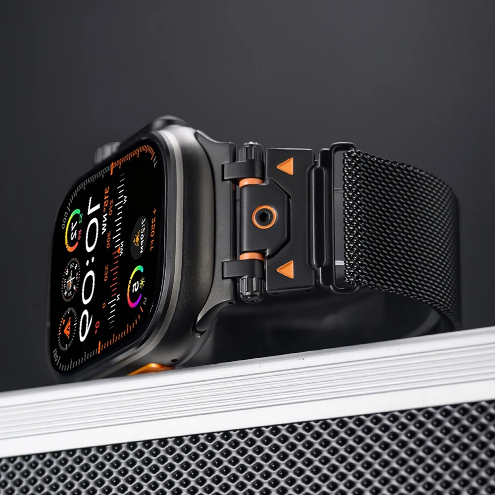 Luxury Stainless Steel Wristband for Apple Watch Series 10 46mm Ultra 49mm Milanese Loop Strap for Series 9 8 7 6 5 4 45mm 44mm