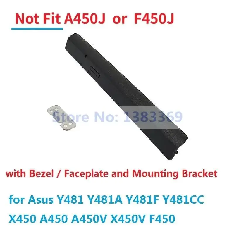 With Bezel Front Panel 2nd 2.5 Hard Drive HDD SSD Optical bay Caddy Frame Tray for Asus Y481CC Y481 X450 A450 A450V X450V F450