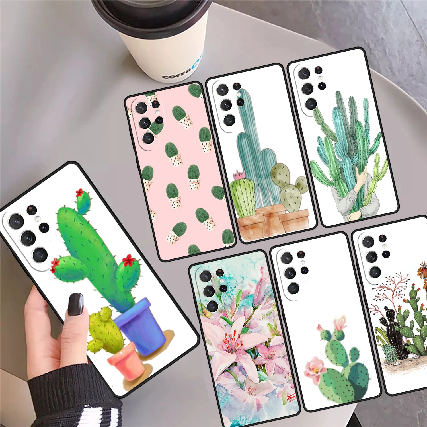 Plants Cactus Banana lamas Phone Case Cover For Samsung Galaxy S24 Ultra 23 S22 Plus S21 FE S20 S8 S9 S10 Note 10 Pro Note 20