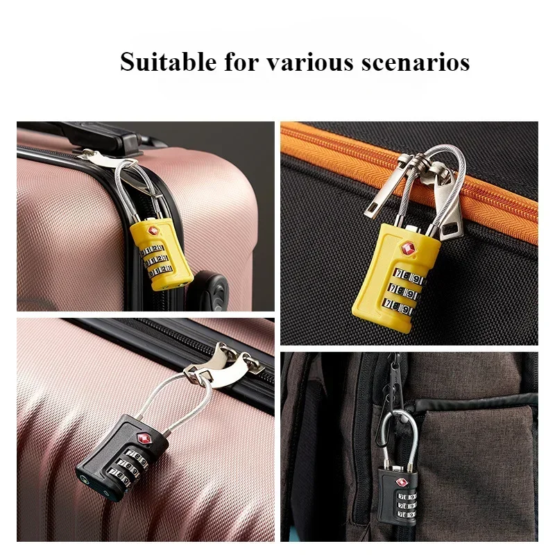 TSA Customs Code Password Lockfor Luggage Backpack Padlock Code Travel Password Changeable Contrast Travel Case Accessories