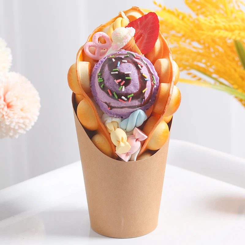 1PCS Egg Yolk Ice Cream Model Ice Cream Food Props Fake Egg Yolk Samples Show Gourmet Snacks