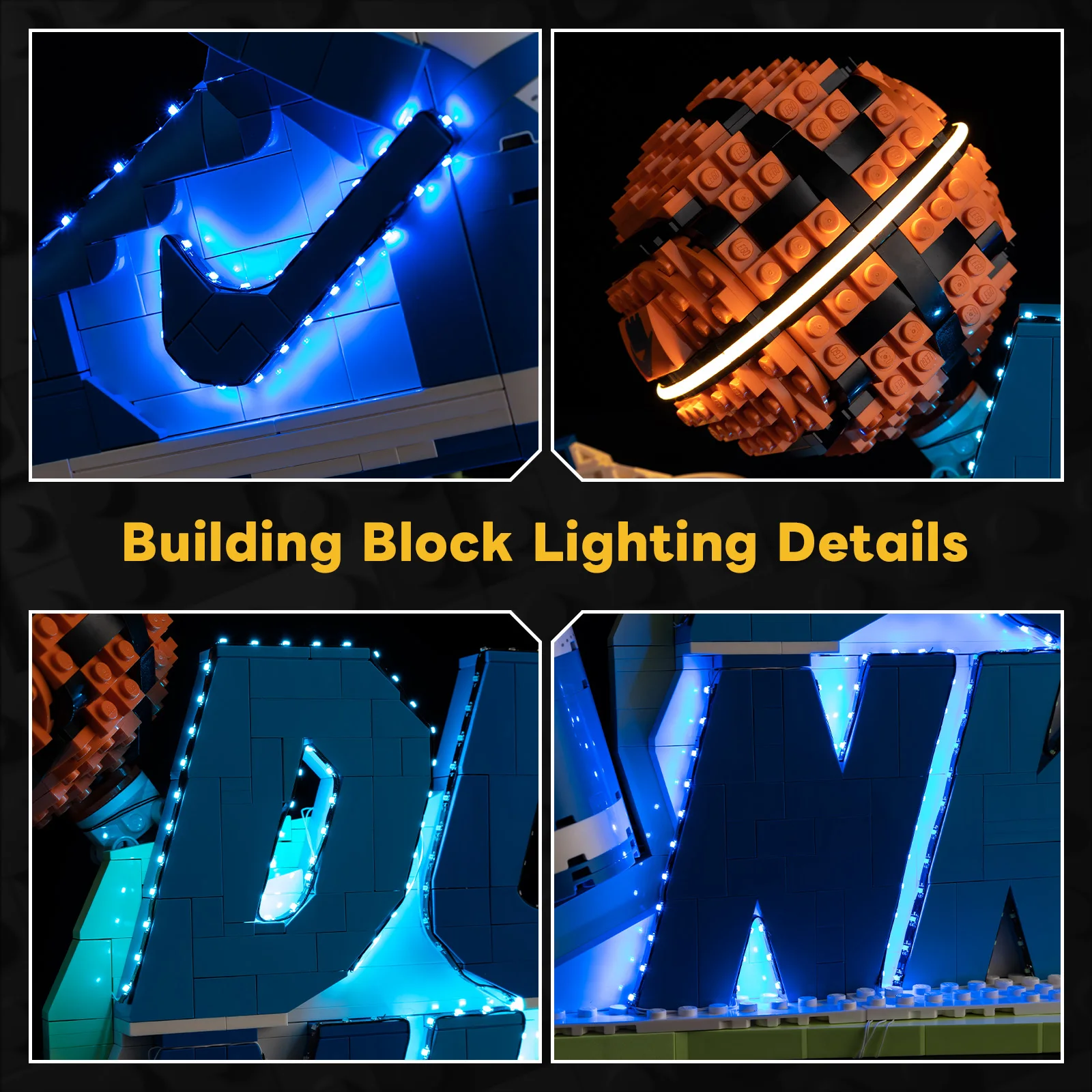 나이키 덩크 x 레고에 적합한 케글라링 LED 라이트 키트 ®   세트 43008 빌딩 블록 장식용 램프 레고 빌딩은 포함되지 않음