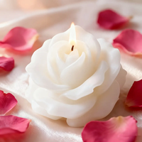 1 Piece White Rose Silicone Mold - 3D Realistic Flower Design, Oval Shape and Petal/Center/Core Details, Suitable for DIY Candles, Resin, Soap, Cement Crafts - Durable and Reusable Mold, Suitable for Valentine's Day Gifts, Wax/Resin/Solid Melt Casting