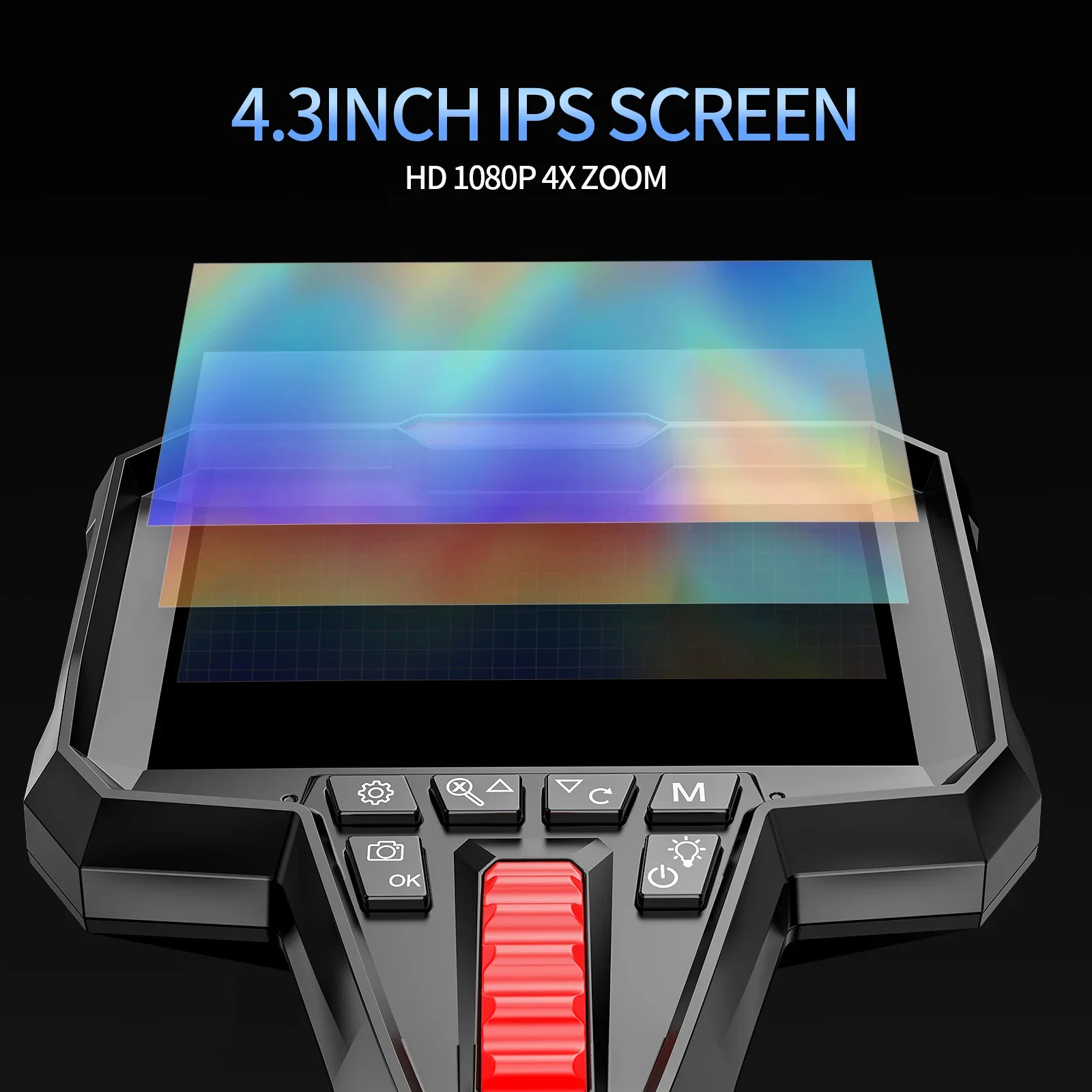 توضيح Borescope مع شاشة 4.3 بوصة 1080P كاميرا المنظار القابلة للتوجيه مع مسبار مفصلي لفحص المحرك