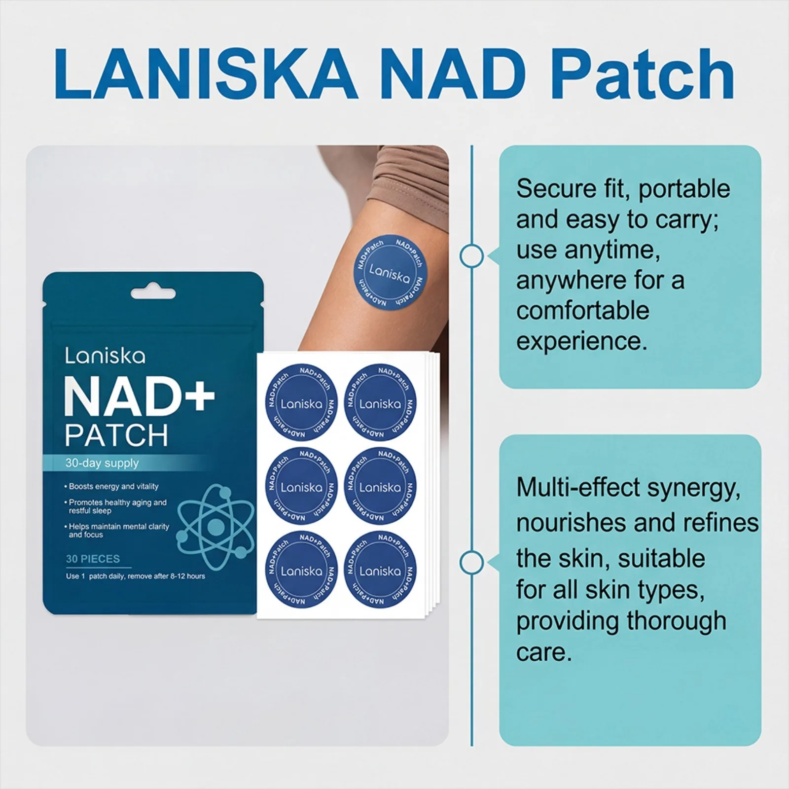 NAD+ Hautpflege-Patch Nährend Tragbar Einfach Anzuwenden Sanfte Tägliche Pflege Leichtgewichtig Feuchtigkeitsspendend Tragbare Nährende Hautpatches – Detail 6