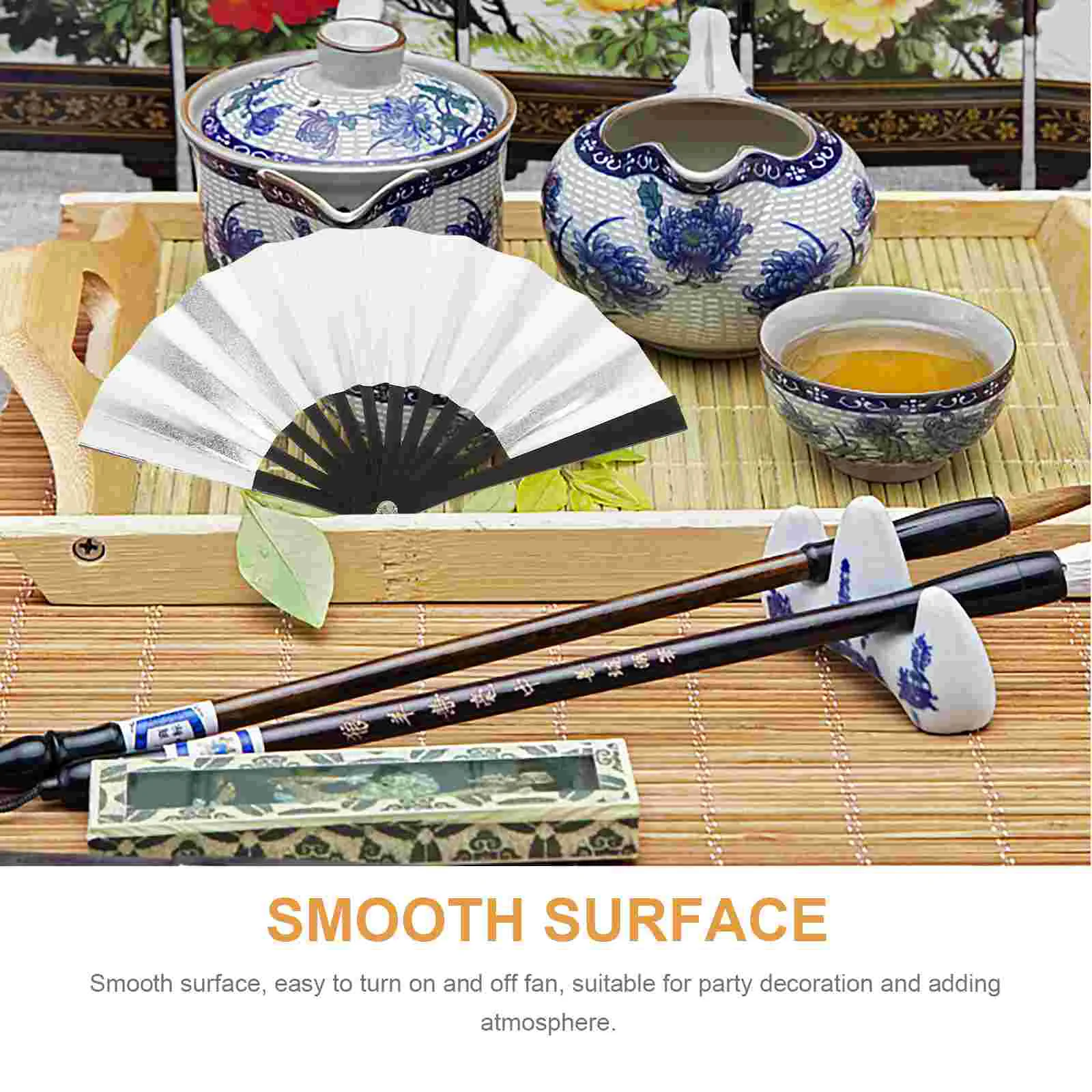 Hand Held Fan Handmade Children's Mini Folding Party Decoration (8cm Silver) 1pc Paper Handheld Crafts Fans Miniature Tiny