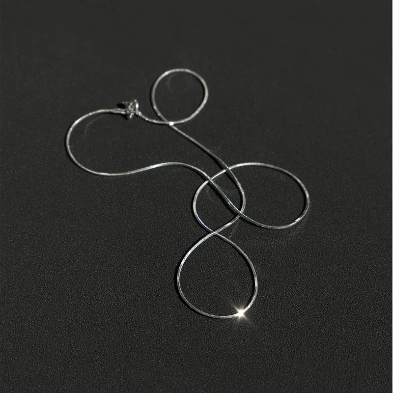 Women's S925 Sterling Silver Square Snake Bone Clavicle Chain