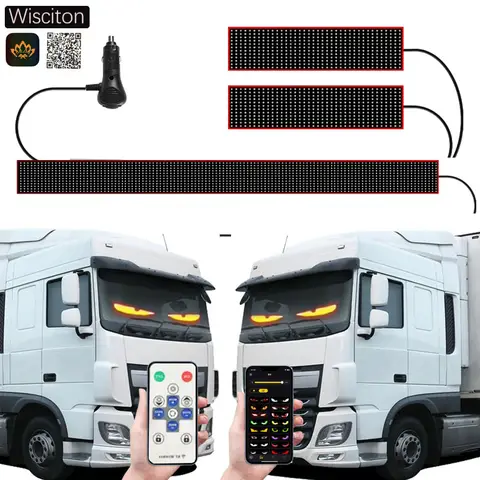 APP/원격 제어 트럭 악마의 눈 LED 매트릭스 픽셀 패널 조명 RGBIC 유연한 디스플레이 동적 DIY 장식 조명