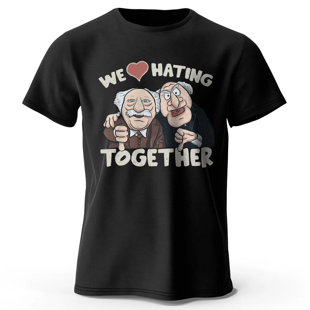 Men's We Hating Together Printed T-Shirt 100% Cotton Oversized Savage Graphic Tees for Women Summer Tops Toxic Streetwear