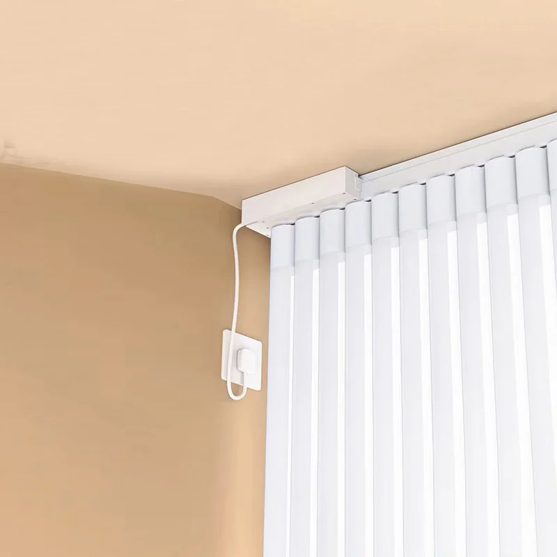 Tirai Vertikal Bermotor Terbuka Ganda Mendukung WiFi TuYa