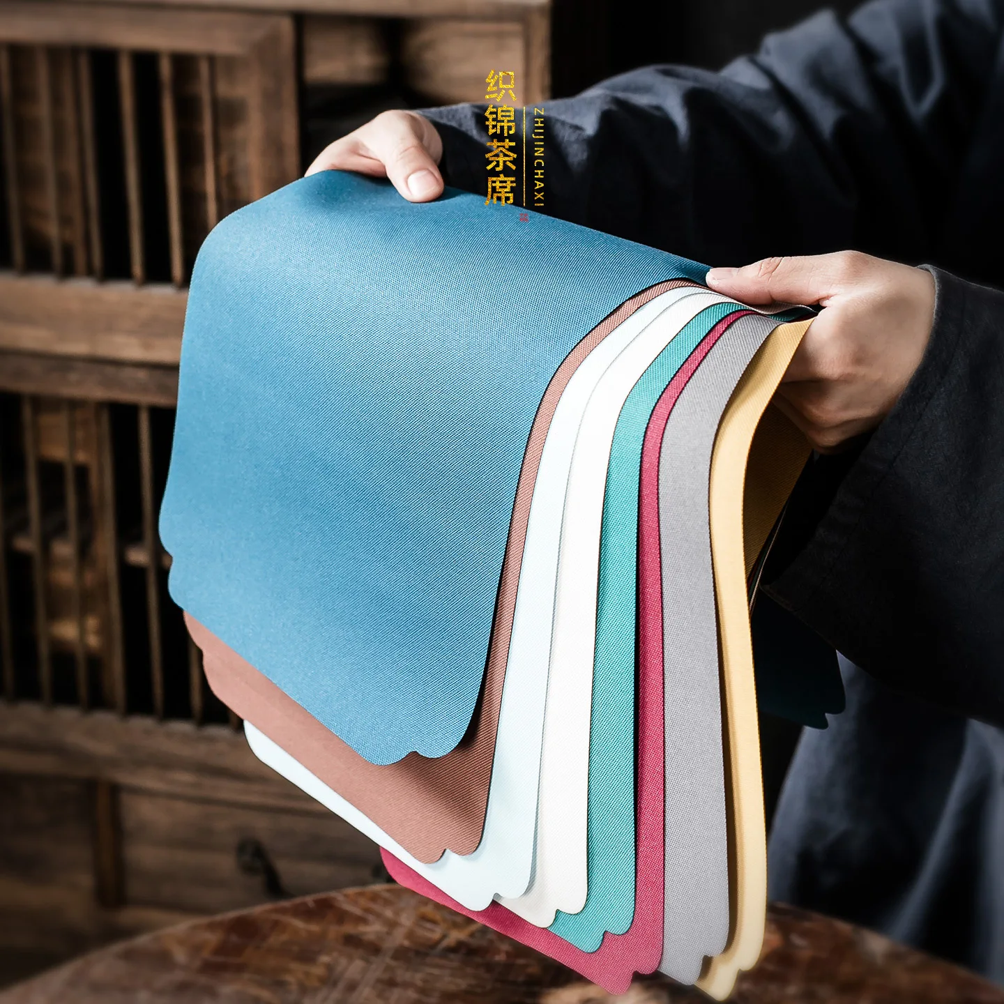 New Chinese Style Yunjin Double-Sided Brocade Tea Mat Tea Table Dry Foam Mat Waterproof Table Runner Moisture-Proof Tea Towel