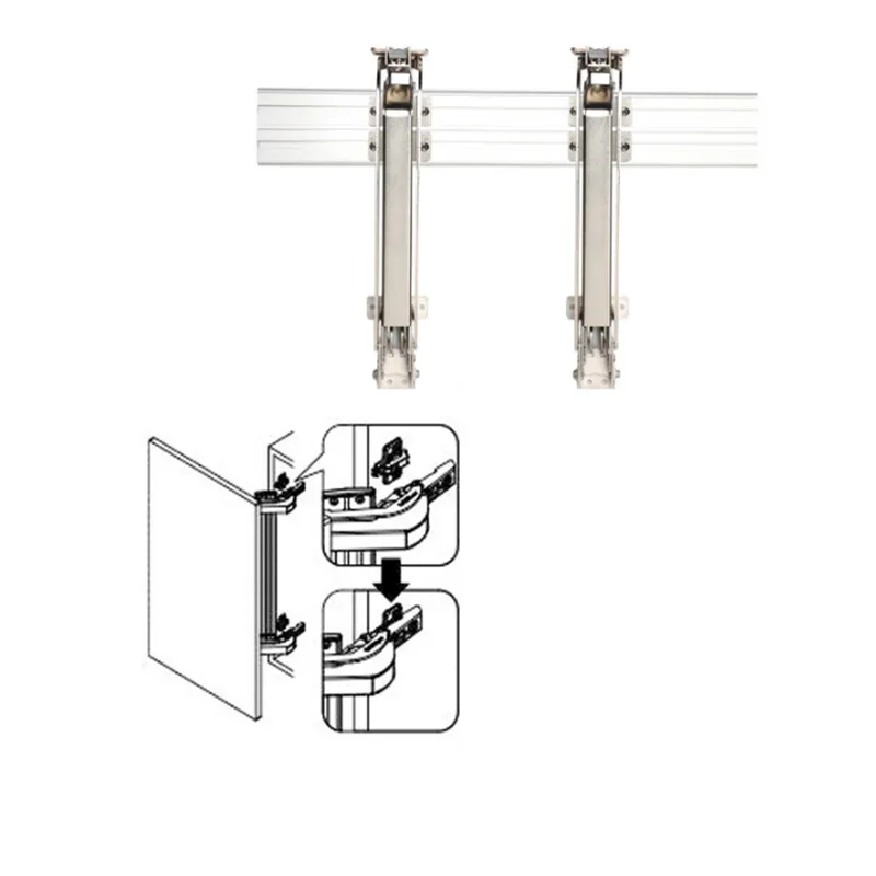 Cabinet System Bus Door Lateral Hinge Wardrobe Hidden Folding Door Rail Silent Slide Rail Lateral  Opening Door Hinge