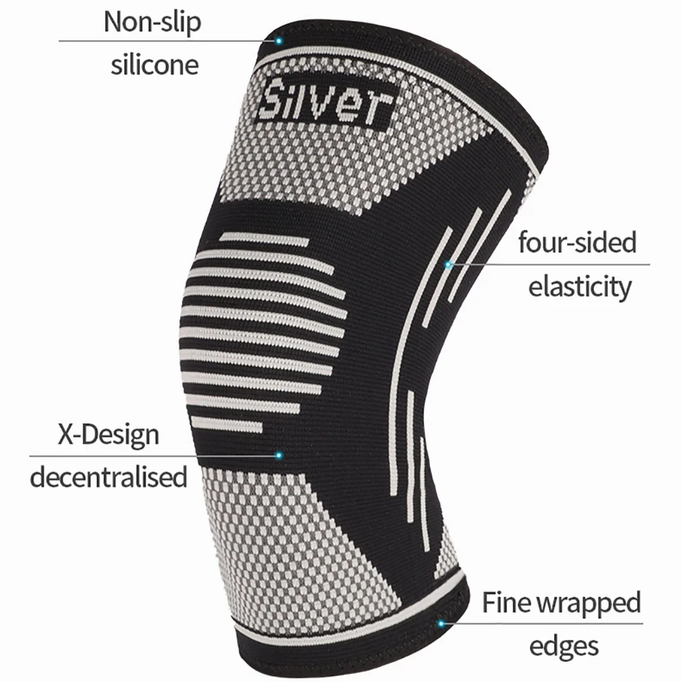 Silver Ion Knee Brace Arthritis Pain-Knee Sleeve Knee Pain Compression Sleeve Sports Workout Knee Pain Relief Men Women Unisex