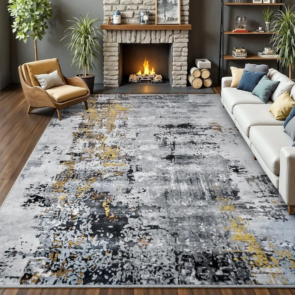 

AROGAN 8x10 Rug Washable Area Rugs for Living Room, Modern Abstract Large Area Rug Non Slip Carpet, Low Pile Indoor Floor Soft R
