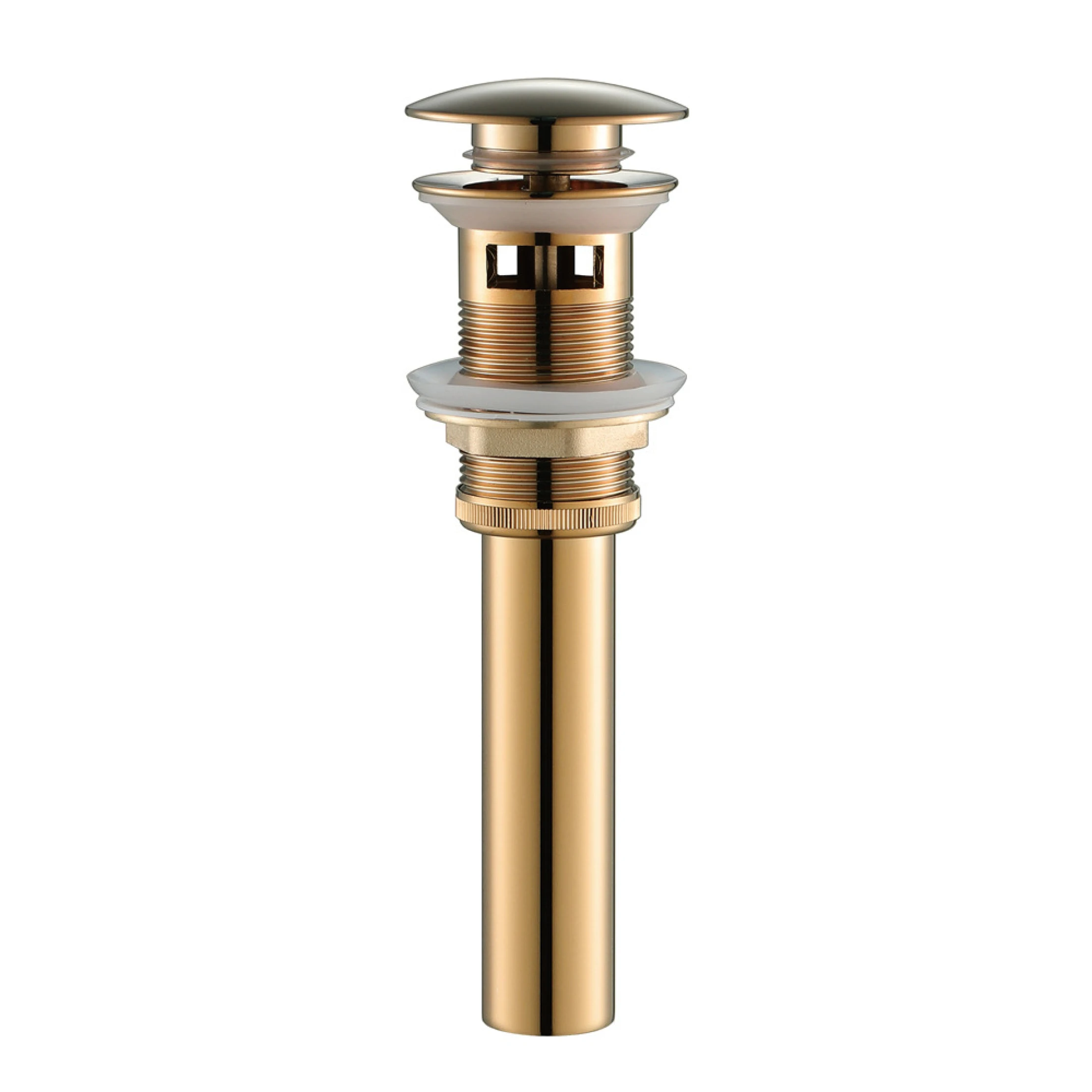 Basin Brass Plug Gold Bathroom Sink Pop Up Drain With And Without Overflow