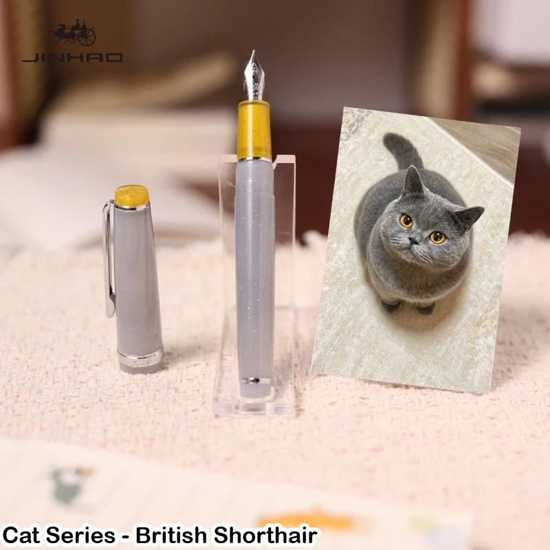 Limited Edition Pet Cat Series JINHAO 82 Fountain Pen EF/F/M Rose Gold Clip Calligraphy Pen Stationery School Office Supplies