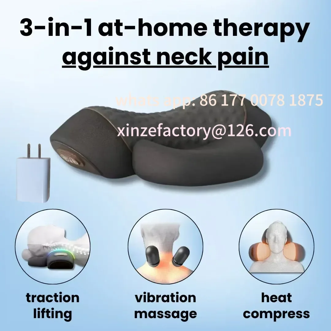 

Настраиваемый массажер для шеи COSSEAL-3-в-1, горячий компресс, вибрационный массаж, тяга шеи, расслабляющая поддержка позвоночника