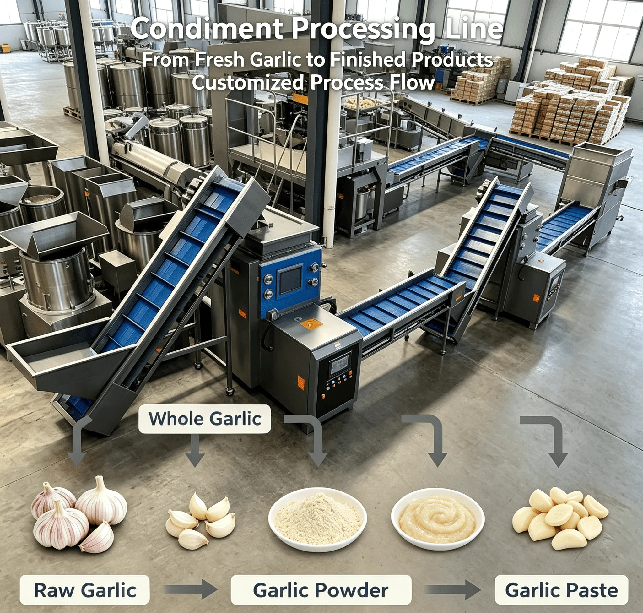 Food Preprocessing Line Industrial Garlic Onion Peeling Sorting Machine For Central Kitchen Customized