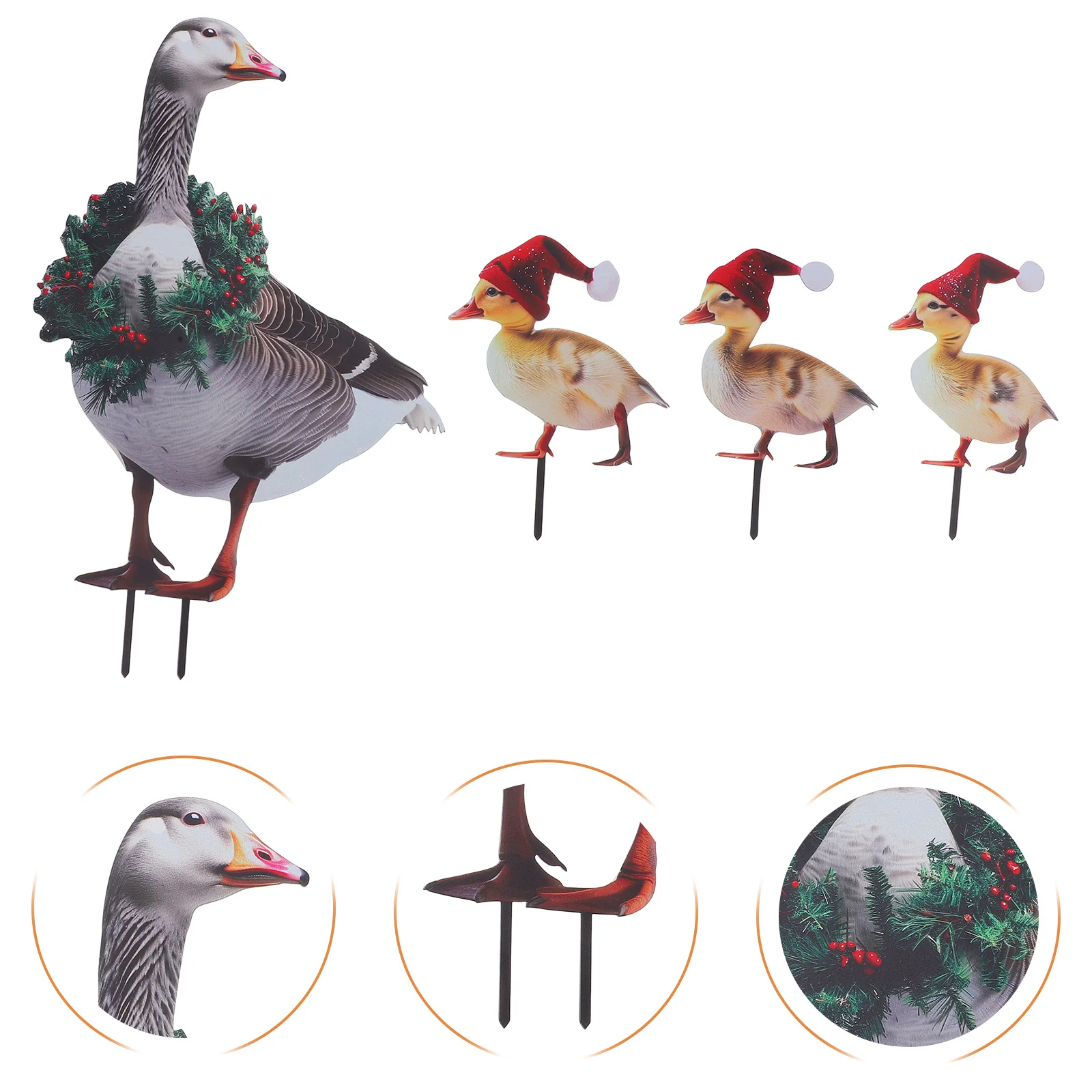

4 шт., металлическая утка, садовый кол, рождественские украшения для двора, уличная художественная скульптура, украшение для мебели, садовые утки