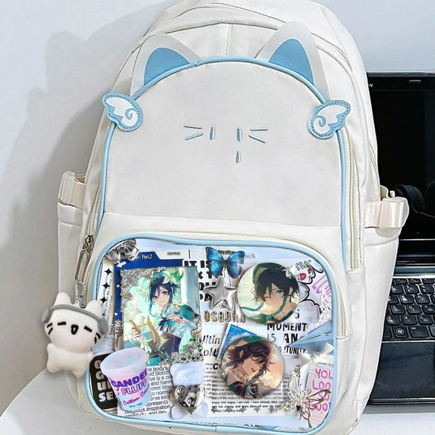

Wendy Genshin Impact Bag Double Shoulder Backpack Large Capacity Anime Commuting Lightweight New Model For Primary And Secondary