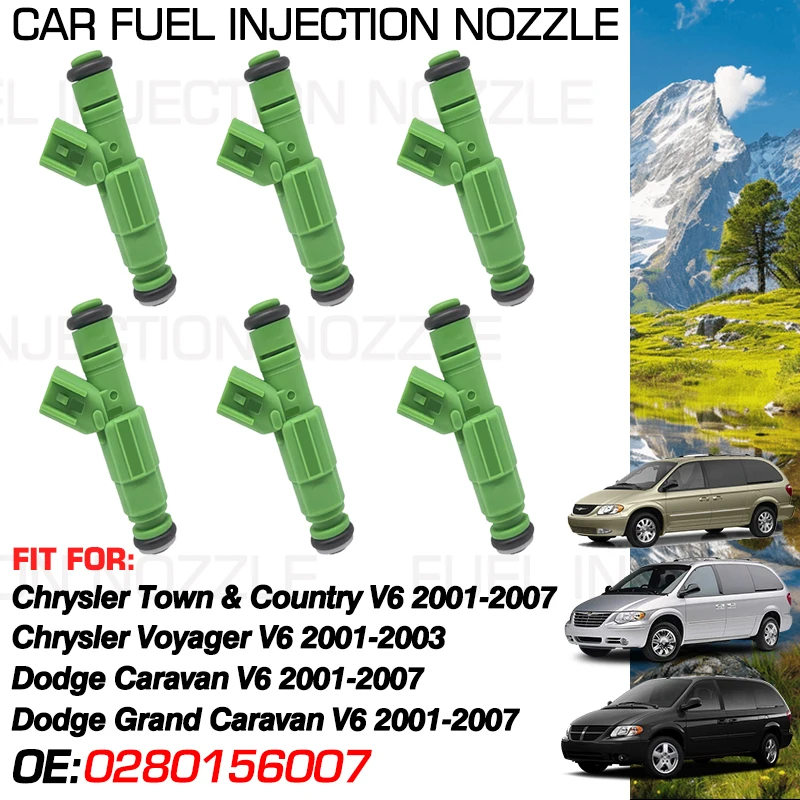 0280156007 for Chrysler Town & Country V6 2001-2007 Voyager 2001-2003 Dodge Grand Caravan 1x Car Fuel Injectors Nozzle Injection