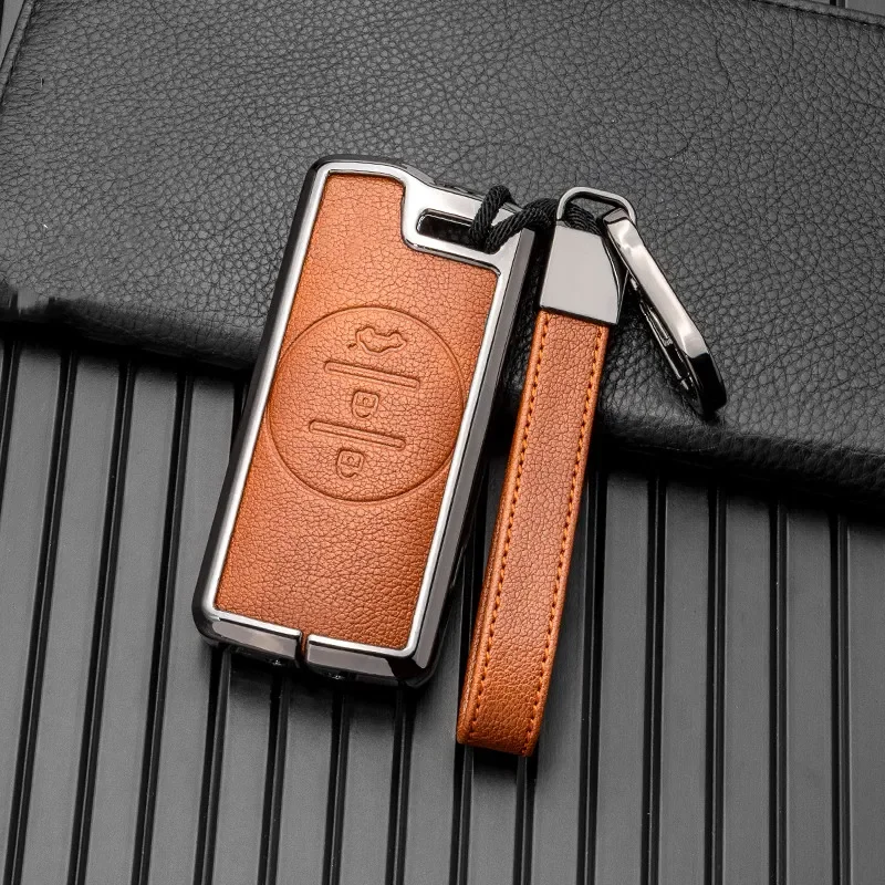 

Zinc Alloy+Leather Car Key Cover Case Shell for Chery Tiggo 8 Arrizo 5 Pro Gx 5x EQ7 Chery Tiggo 7 Pro 2020 Accessories Styling