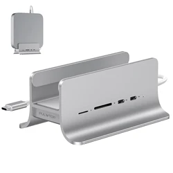 PULWTOP 5-in-1 USB C Hub for Mac Mini, Docking station Supports M.2 NVMe SSD expansion, with  2x USB C 3.2 10Gbps, SD/TF