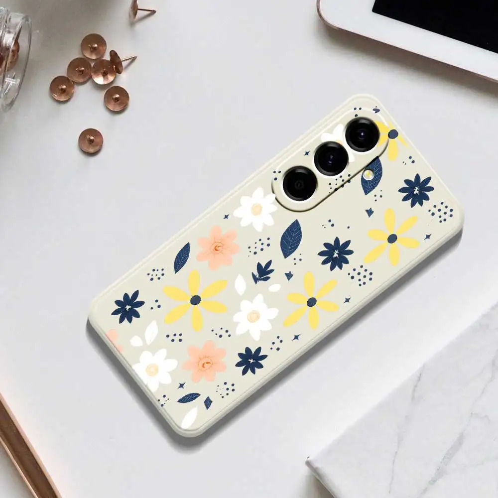 Funda de teléfono con flores frescas y delicadas para Samsung Galaxy A56 A32 A23 A22 5G A32 A23 4G A55 A54 A53 A52 A51 A35 A34 A31 funda suave