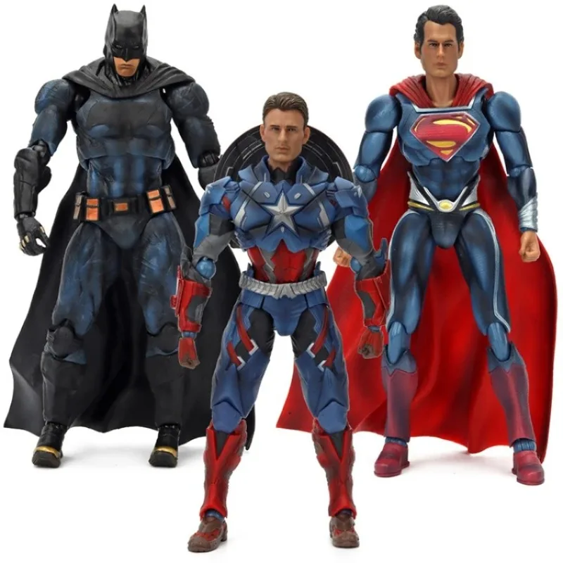 Marvel 1/7 Batman Captain America Dawn Of Justice Superhero  Crazy Toys Action Figures Collection Models Decorate Toy Gifts