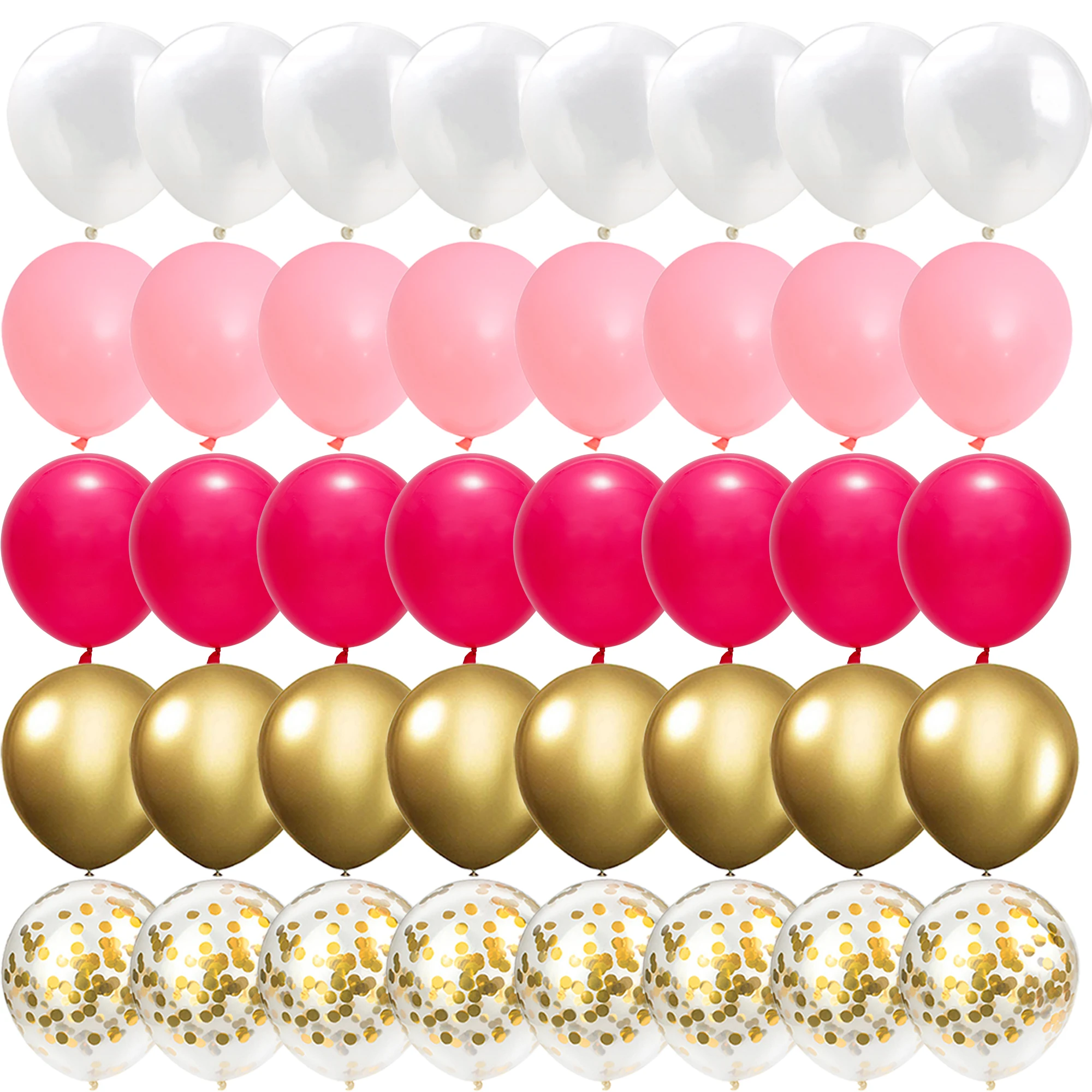 40PCS Metal gold and red skin tone Balloons Gender Reveal Wedding Valentine's Day Baby Shower Birthday Globos Party Decorations