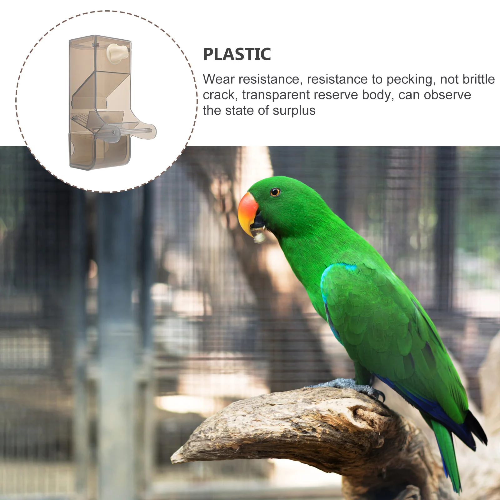 

Parrot Feeding Bowl Plastic Stainless Steel Durable Spill Proof Bird Feeder For Parrots Cocks Pigeons Pet Food Container