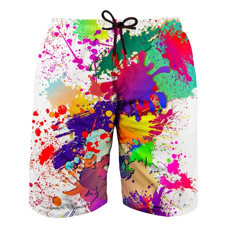 Summer Painting Art 3D Print Men\'s Swimwear Beach Shorts Trunks Short Pants Swimming Pants Running Sports Mens Ice Shorts 4XL