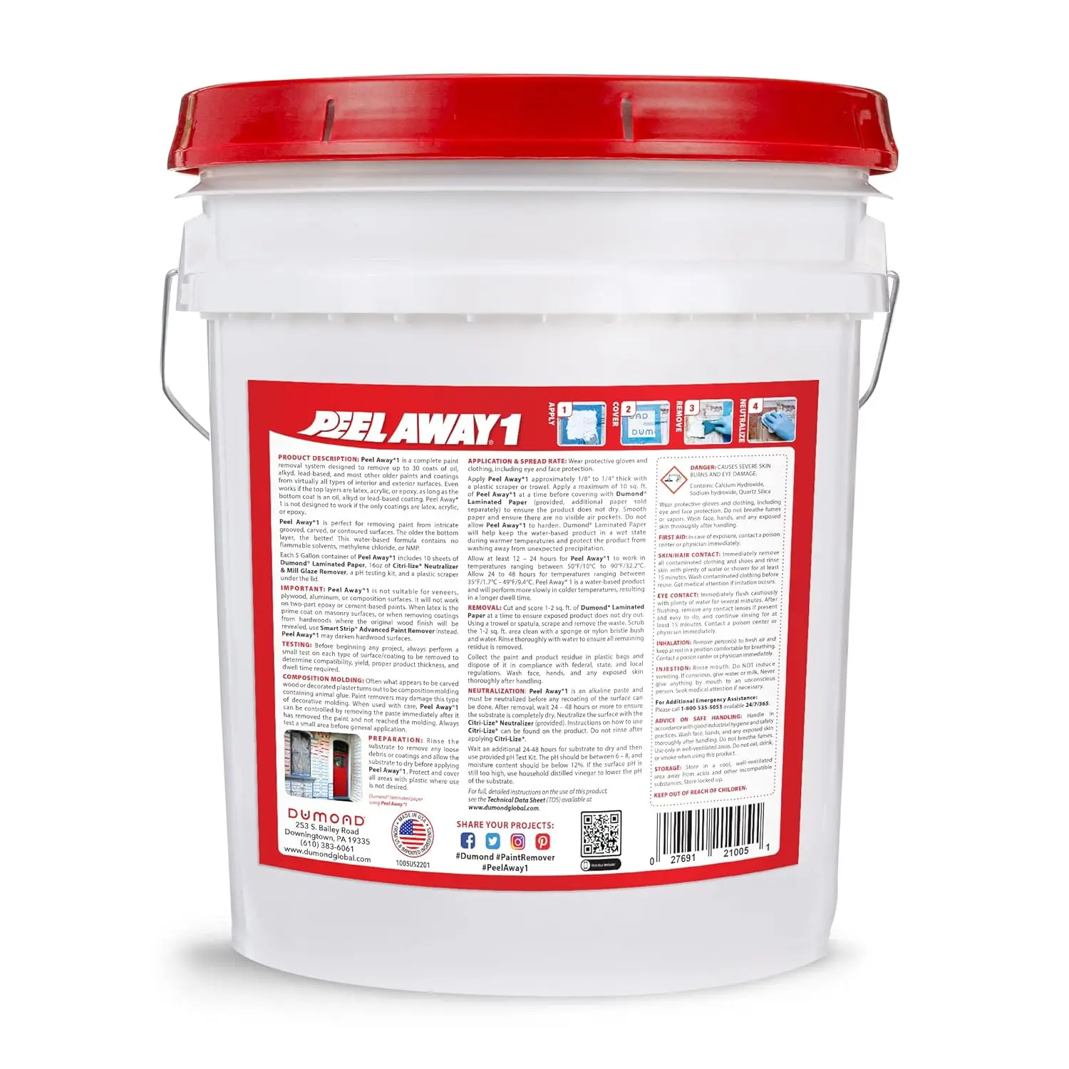 Dumond Chemicals, Inc. 1005N Peel Away1 Heavy-Duty Paint Remover, 5 Gallon Kit