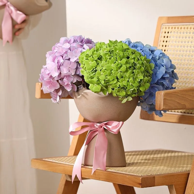 Nordic Style Small Caliber Circular Plain Embryo Flower Pot Ceramic Vase Creative New Home Decoration Gift Home Decoration