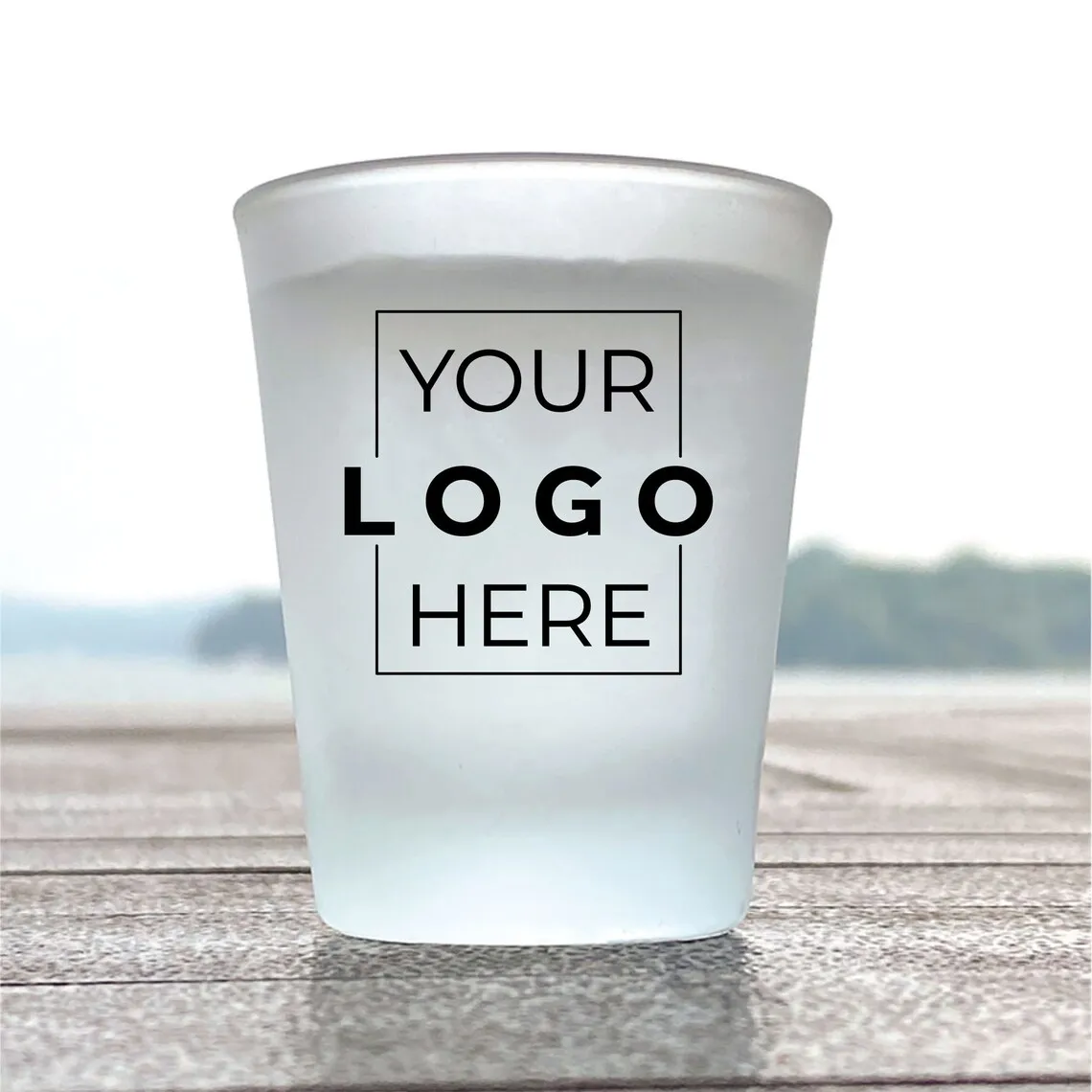 

12 pcs - Custom Personalized Frosted Shot Glass - Add Your Own Logo - Unique Shot Glass - Promotional Shot Glasses - White Frost