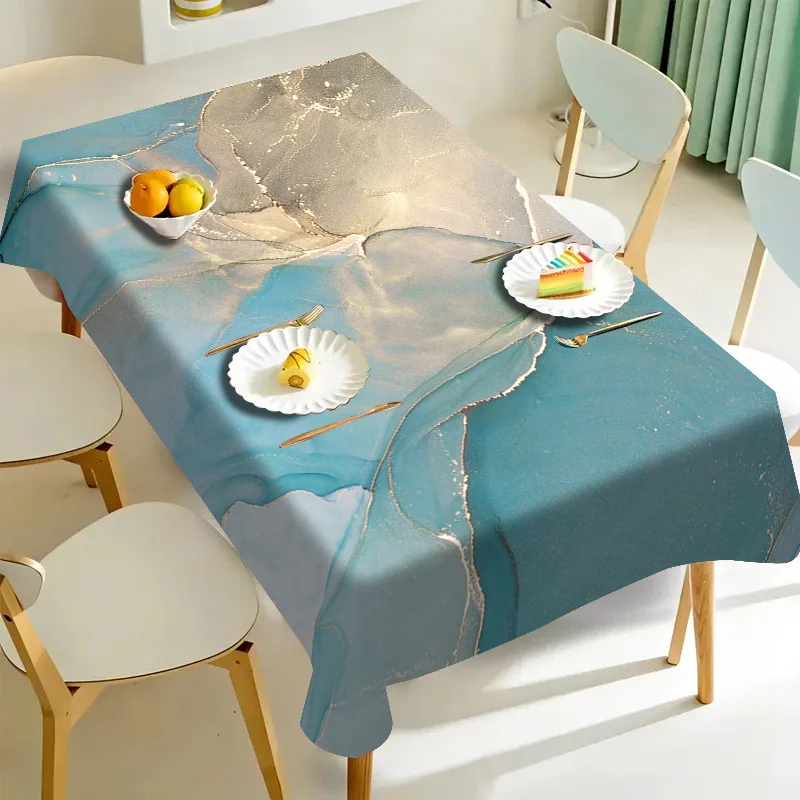 A JIT 1pc, with marble pattern, durable and washable, suitable as a gift, tablecloth, for picnics.