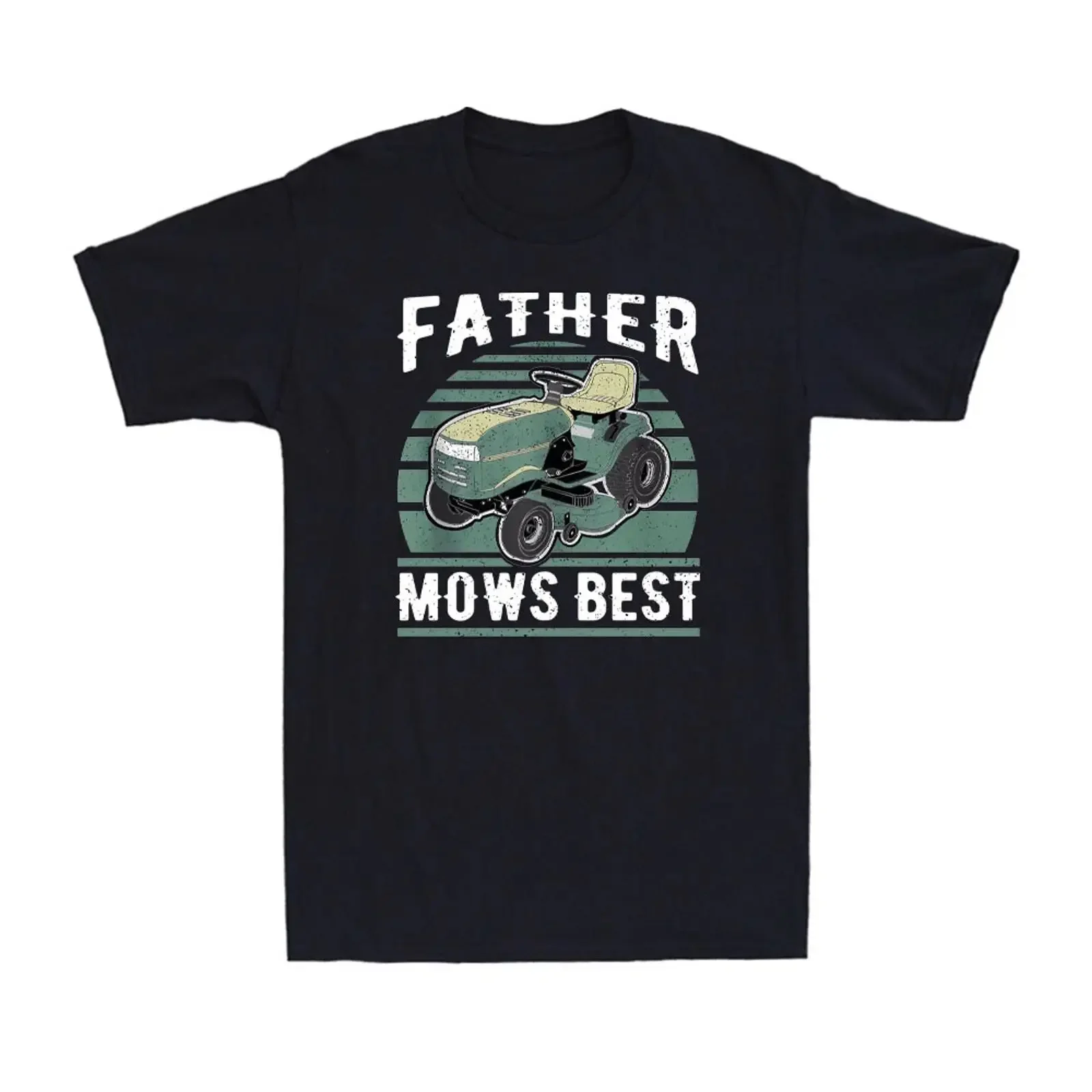 Father Mows Best Funny Riding Mower Retro Mowing Dad Vintage Men's T Shirt vintage Washed homme designer clothes Slightly