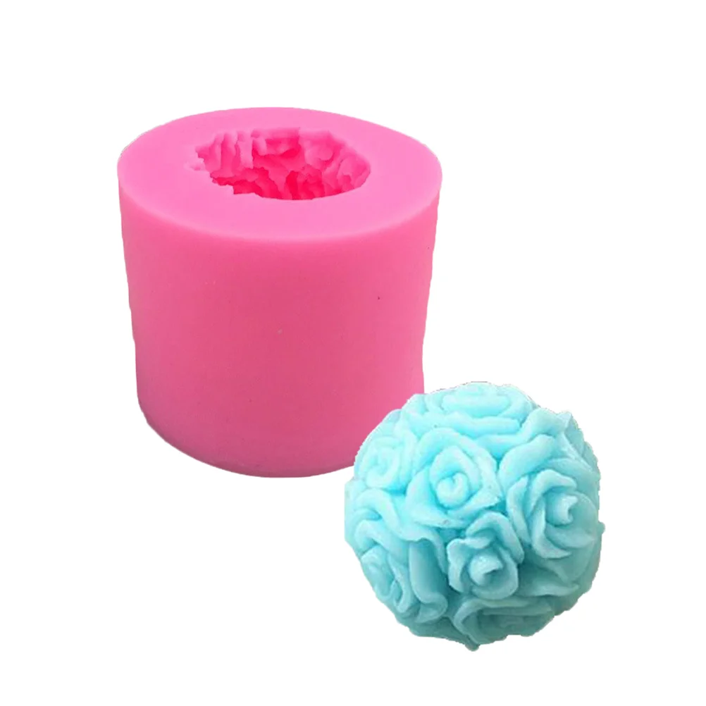 3 D Flower Craft Mold Chocolates Molds Nonstick Silicone Moulds Manual Rose DIY Soap Candy Random Color